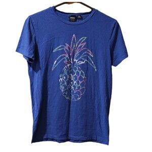 Hugo Boss Blue Graphic Pineapple Baby Tshirt Small
